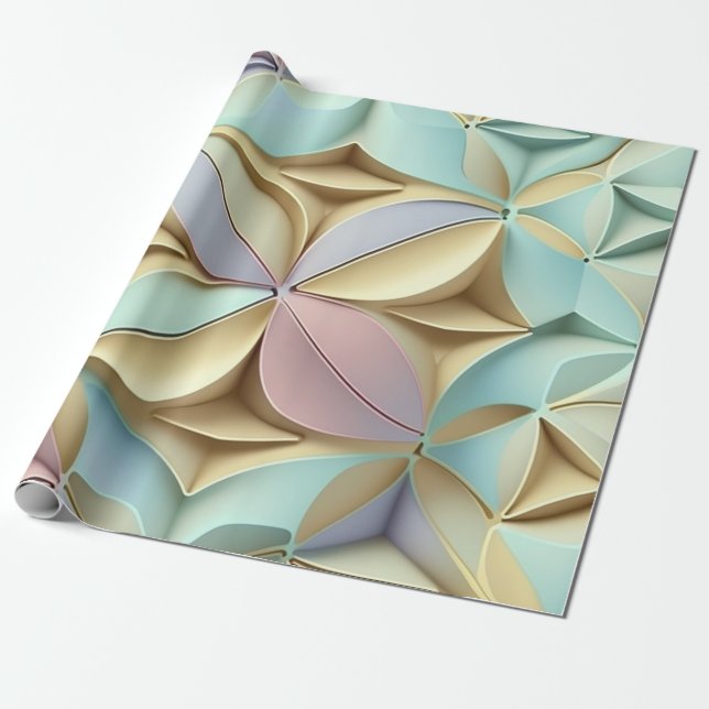 Pastel färg 3D, effekt mönster Presentpapper (Utrullad)