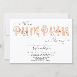 Pastel Färg A Little Pumpkin Fall Baby Shower Inbjudningar