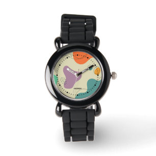Pastel färg abstrakt formar modern bakgrund armbandsur
