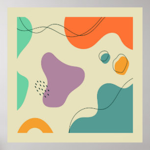 Pastel färg abstrakt formar modern bakgrund poster