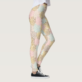 Pastel färg abstrakt starburst mönster leggings