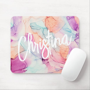 Pastel Färg Alcohol Bläck Stain Mönster Mousepad Musmatta