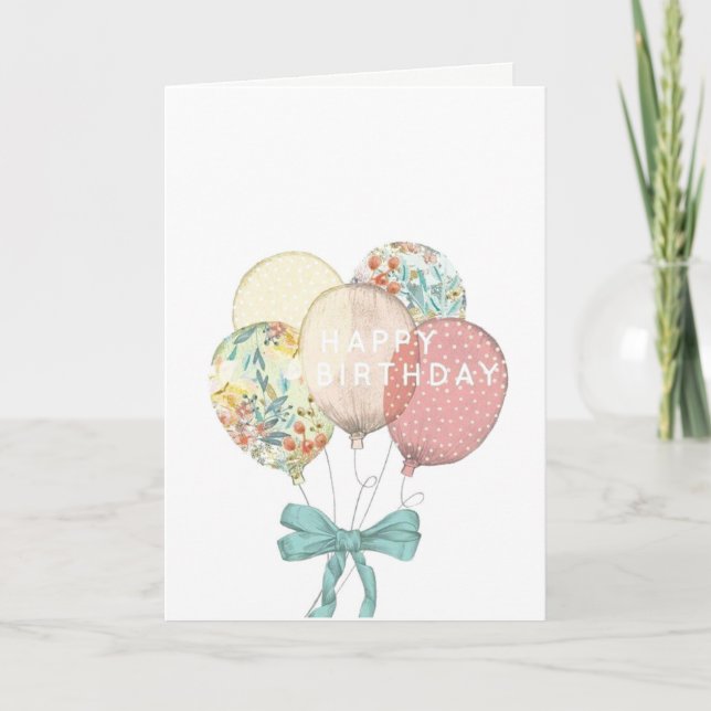 Pastel Färg Birthday Card Kort (Framsida)