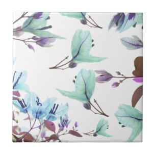 Pastel Färg Blek Blue Bougainvillea Flowers Kakelplatta