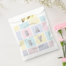 Pastel Färg Block Guld Baby Shower