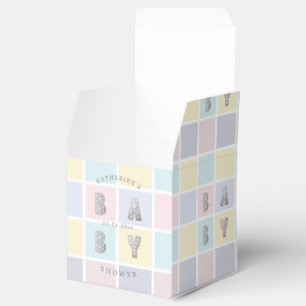 Pastel Färg Block Guld Baby Shower Presentaskar