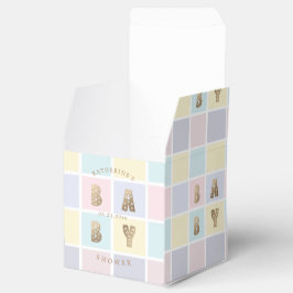 Pastel Färg Block Guld Baby Shower Presentaskar
