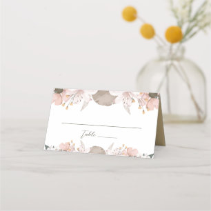 Pastel Färg Blommigt Bröllop Placeringskort