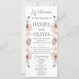 Pastel Färg Blommigt Bröllopsprogram