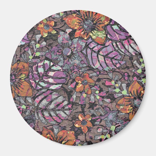 Pastel Färg blommönster romantic digital art Magnet (Framsidan)