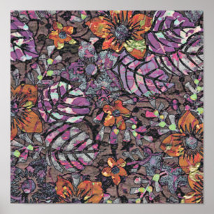 Pastel Färg blommönster romantic digital art Poster