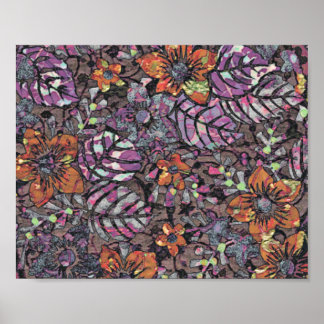 Pastel Färg blommönster romantic digital art Poster