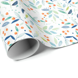 Pastel Färg Botanicals Watercolor Mönster Presentpapper
