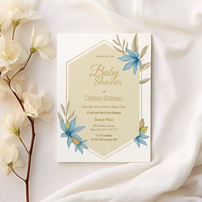 Pastel färg botaniskt terarium-blomma Babyskor Inbjudan Vykort (Pastel colors botanic terrarium flower Baby Shower )