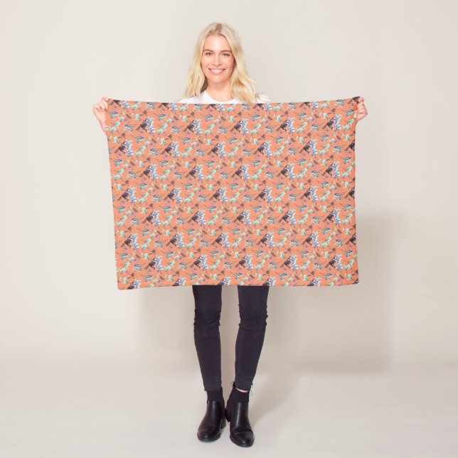 Pastel Färg Bougainvillea Flowers Fleecefilt (På plats)
