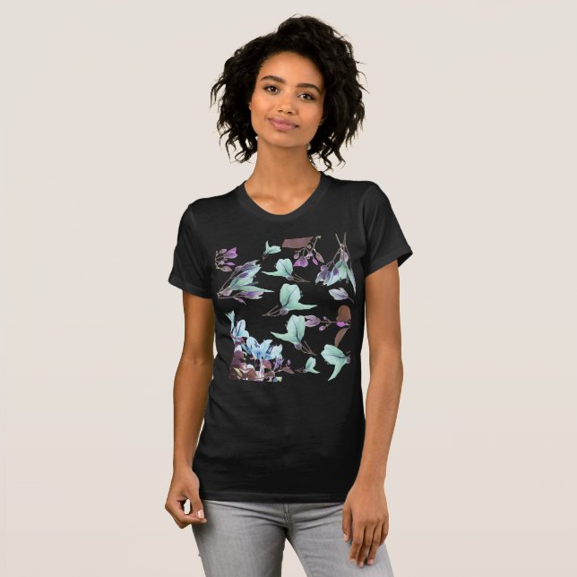 Pastel Färg Bougainvillea Flowers T Shirt (Hel framsida)