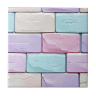 Pastel Färg Brick Mönster Kakelplatta