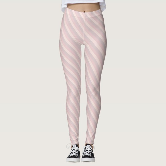 Pastel Färg Chic Template  Cream Lila Rosa Leggings (Framsida)
