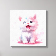 Pastel Färg Cute Kitten Canvas