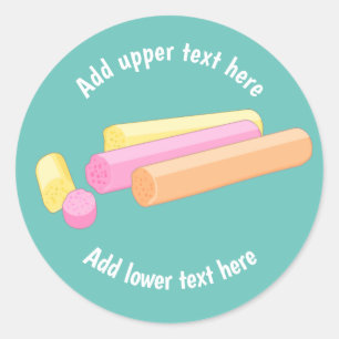 Pastel Färg Edinburgh Soft Sten Candy - egen text Runt Klistermärke
