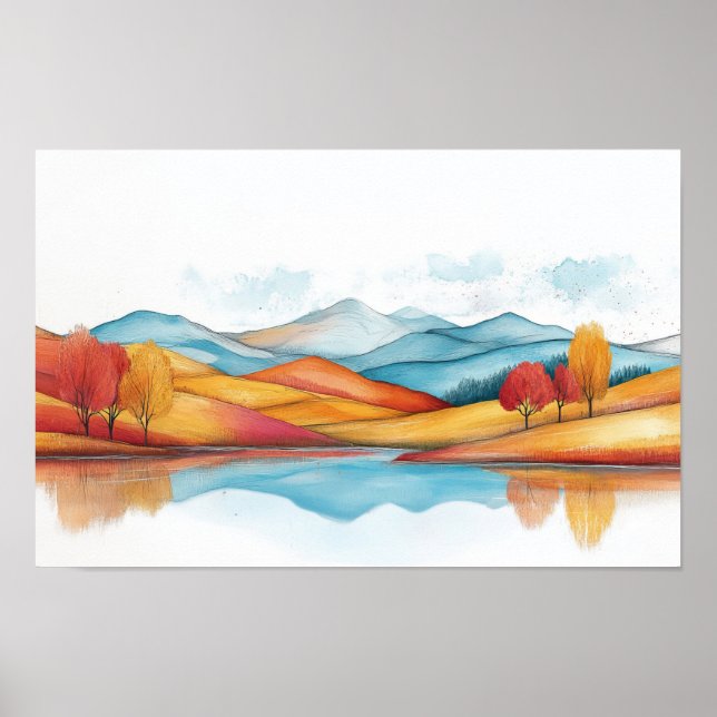 Pastel Färg, färg på bergarter Poster (Framsidan)