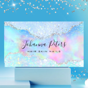 pastel färg faux glitter visitkort