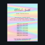 Pastel färg FAUX-holograf Flyer<br><div class="desc">skönhetssalon professionell makeup artist fluor</div>