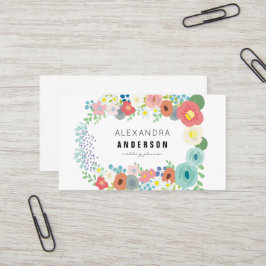 Pastel Färg Flower WANAN Affärskort Vit Visitkort
