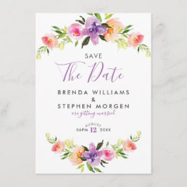 Pastel Färg Flowers Wandan Gräns Spara Datumet