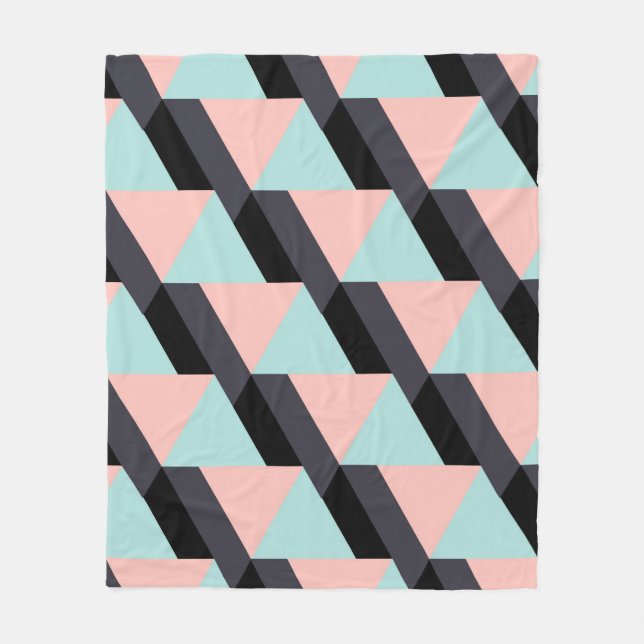 Pastel färg geometric mönster fleecefilt (Framsidan)