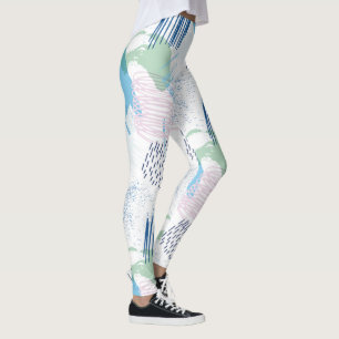 Pastel Färg Geometric Mönster Leggings