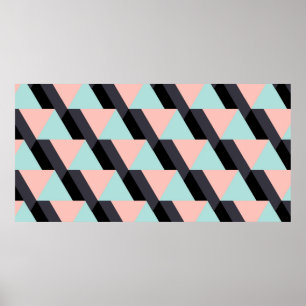 Pastel färg geometric mönster poster