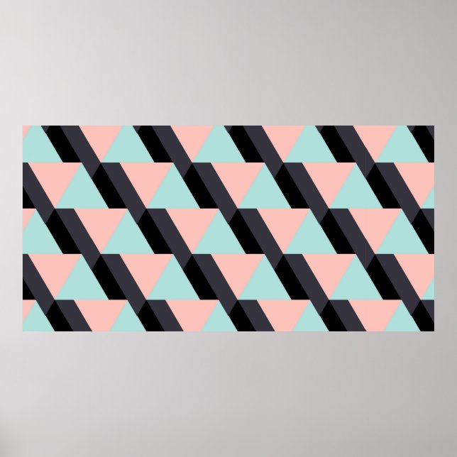 Pastel färg geometric mönster poster (Framsidan)