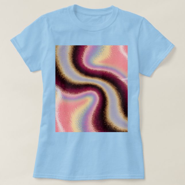 Pastel Färg Guld Rosa Blue T-Shirt (Design framsida)
