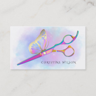 Pastel färg hårstylist butterfly logotyp visitkort