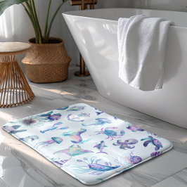 Pastel färg, havsdjur mönster badrumsmatta