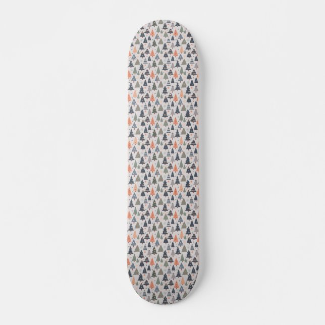 Pastel Färg Julgran Mönster Mini Skateboard Bräda 18,5 Cm (Framsida)