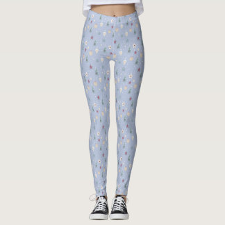 Pastel Färg Julgran Star och Heart Leggings