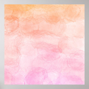 Pastel färg konstnärligt vattenfärgat mönster poster