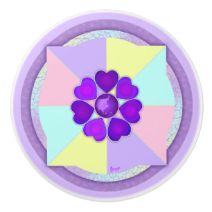 Pastel färg & lila hjärtslag knopp