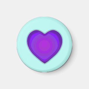 Pastel färg & lila hjärtslag magnet