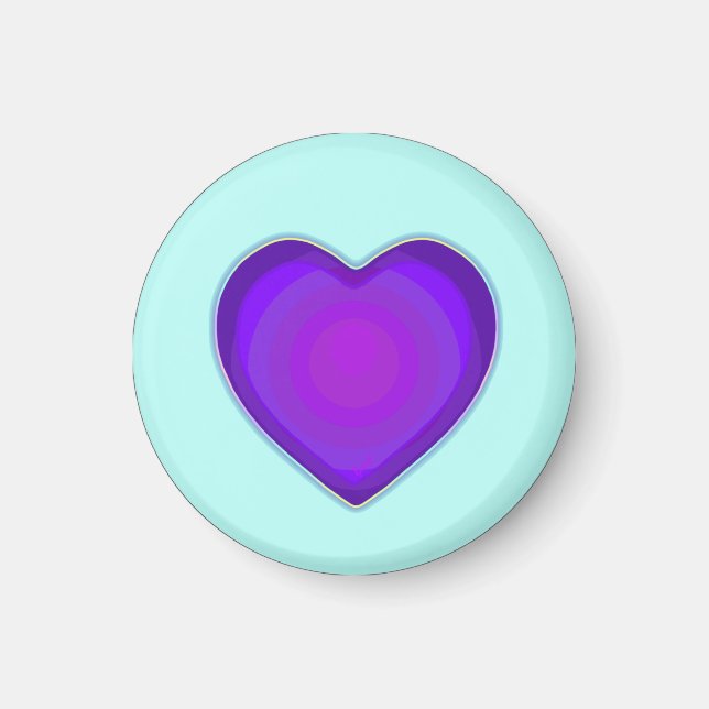 Pastel färg & lila hjärtslag magnet (Framsidan)