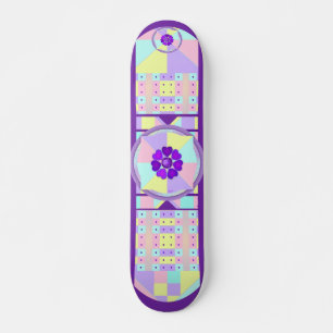 Pastel färg & lila hjärtslag mini skateboard bräda 18,5 cm