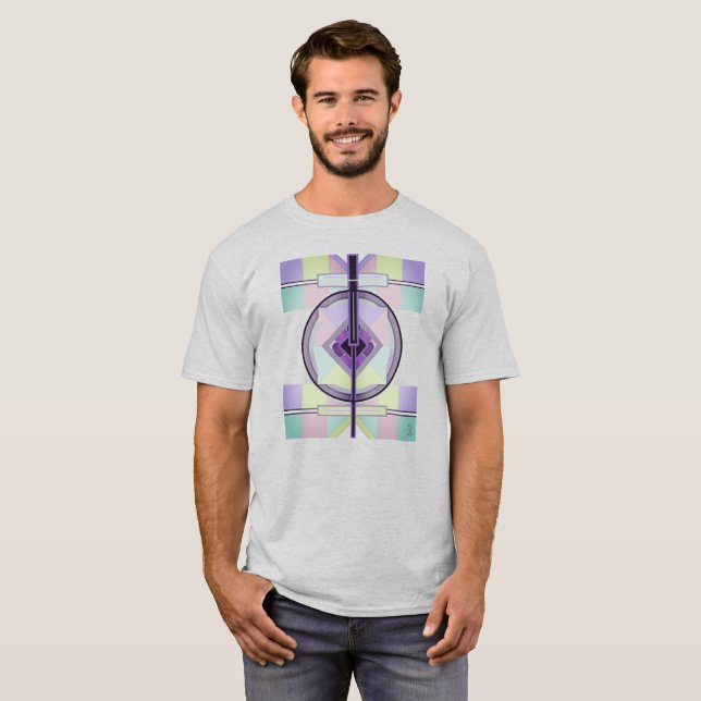 Pastel färg & lila hjärtslag t shirt (Hel framsida)