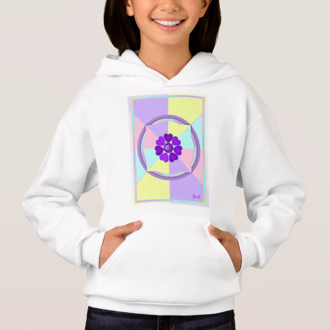 Pastel färg & lila hjärtslag t shirt (Framsida)