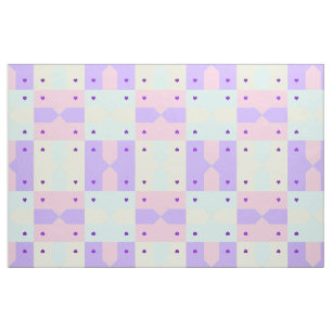 Pastel färg & lila hjärtslag tyg
