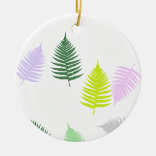 Pastel Färg Lucky Fern Julgransprydnad Keramik