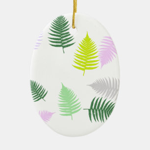 Pastel Färg Lucky Fern Julgransprydnad Keramik