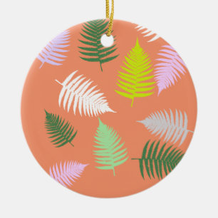 Pastel Färg Lucky Fern Julgransprydnad Keramik