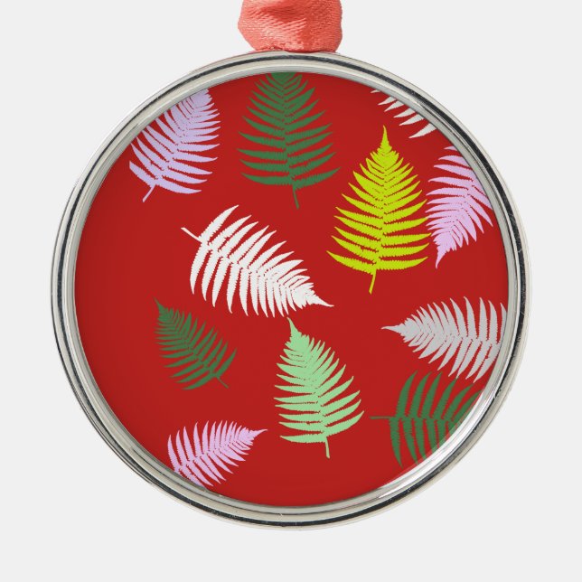 Pastel Färg Lucky Fern Julgransprydnad Metall (Framsidan)